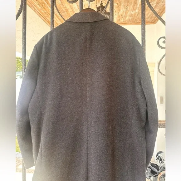 Loro Piana Men’s 100% Cashmere Charcoal Grey Overcoat Made In Italy